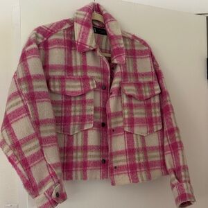 Zara Plaid Pink and Cream Women's Jacket